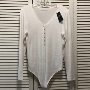 Cream Abercrombie Bodysuit